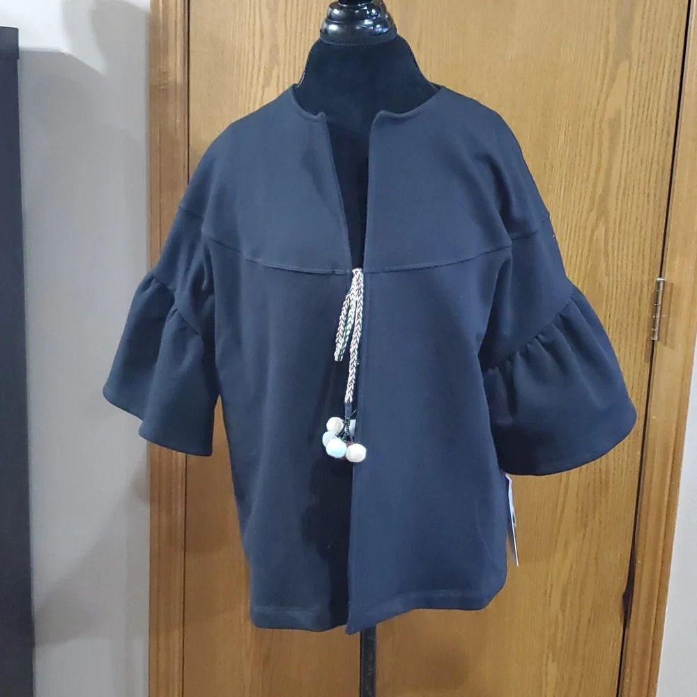 IC by Connie K new with tags black tassle pompom blazer